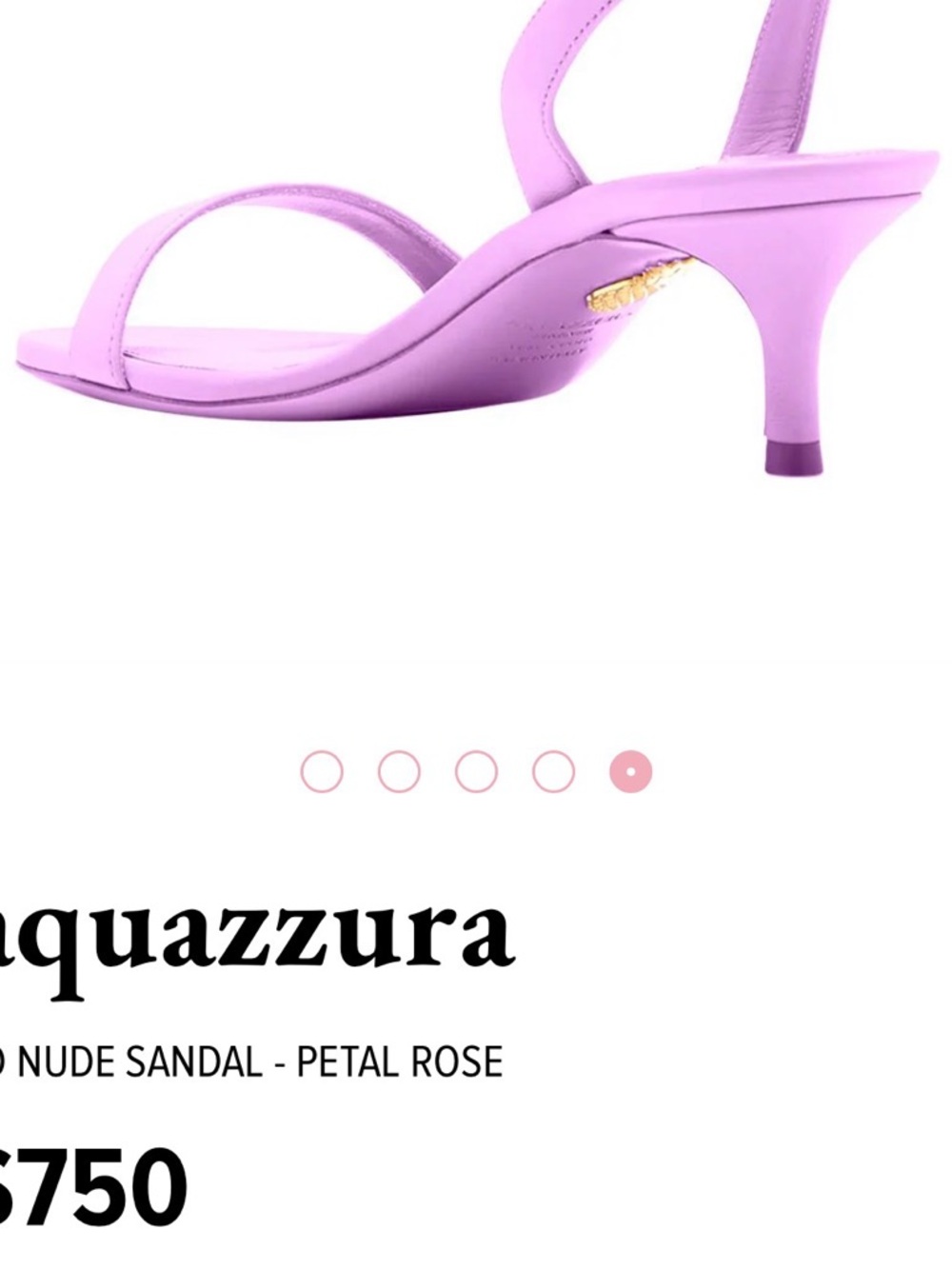 Aquazzura So Nude Petal Rode Sandal, Pink Slingback Kitten Heel EU 39 US 9 - Picture 9 of 9